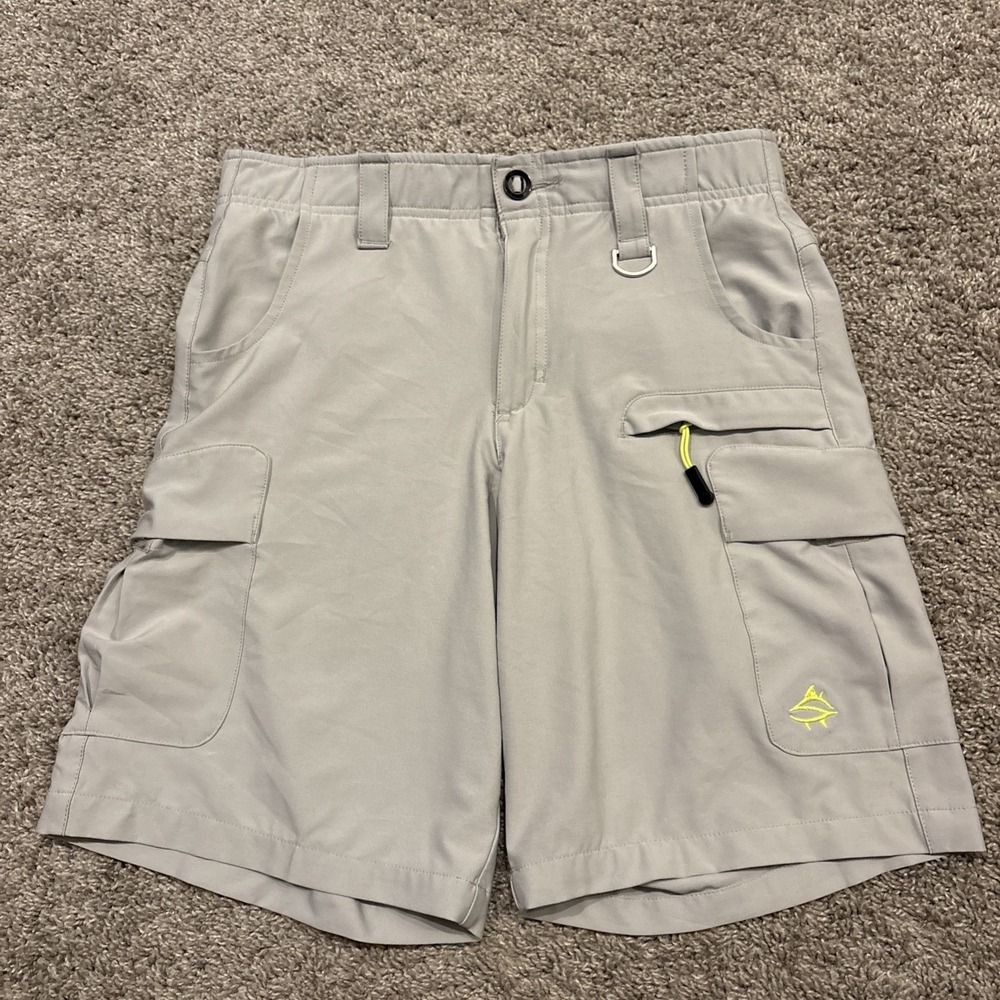 Loco Kaile Shorts Men 30 Gray Fishing 9" Inseam Performance Hiking Pockets Solid